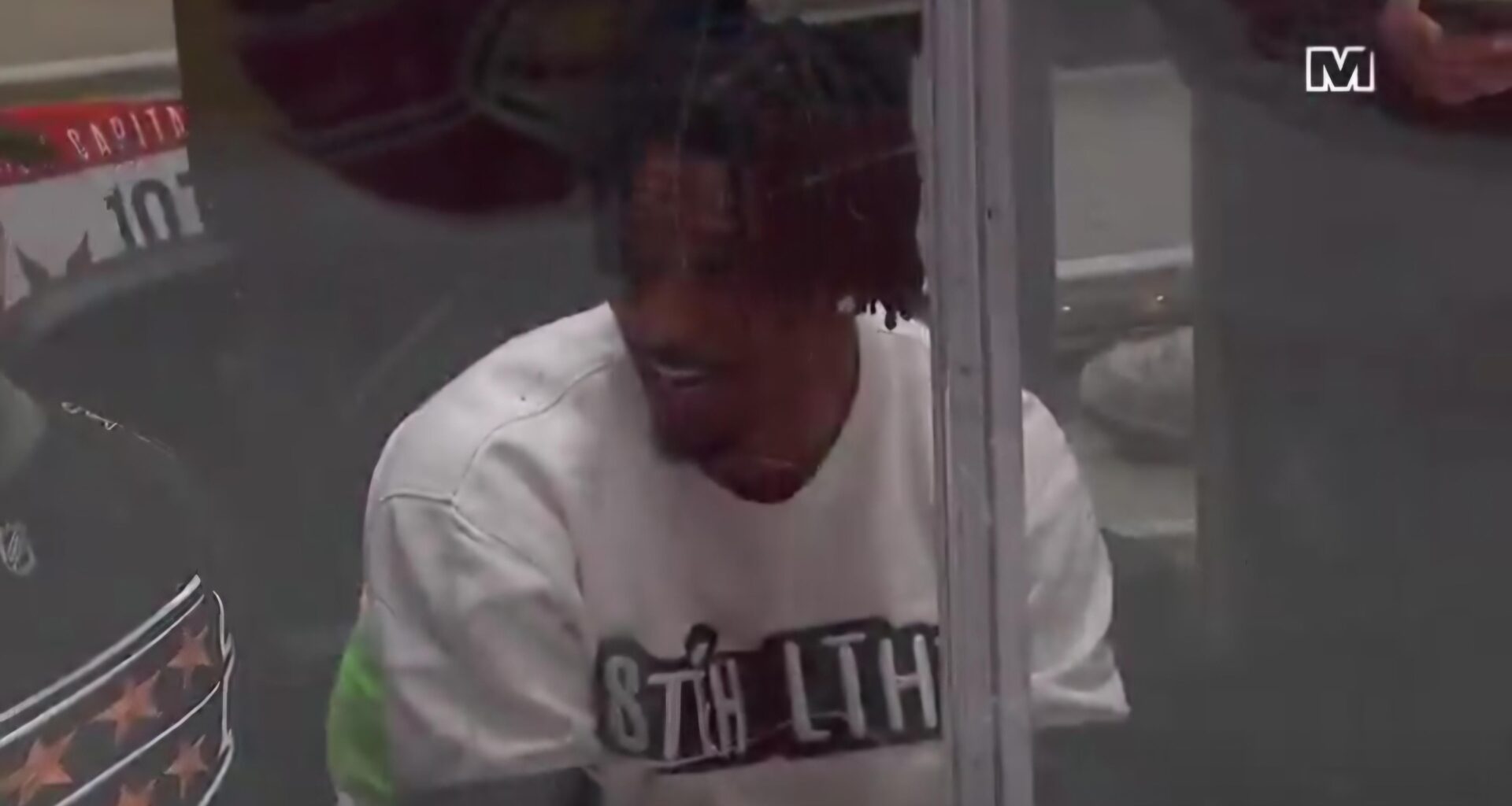 Jayden Daniels supporting the Capitals tonight from the front row