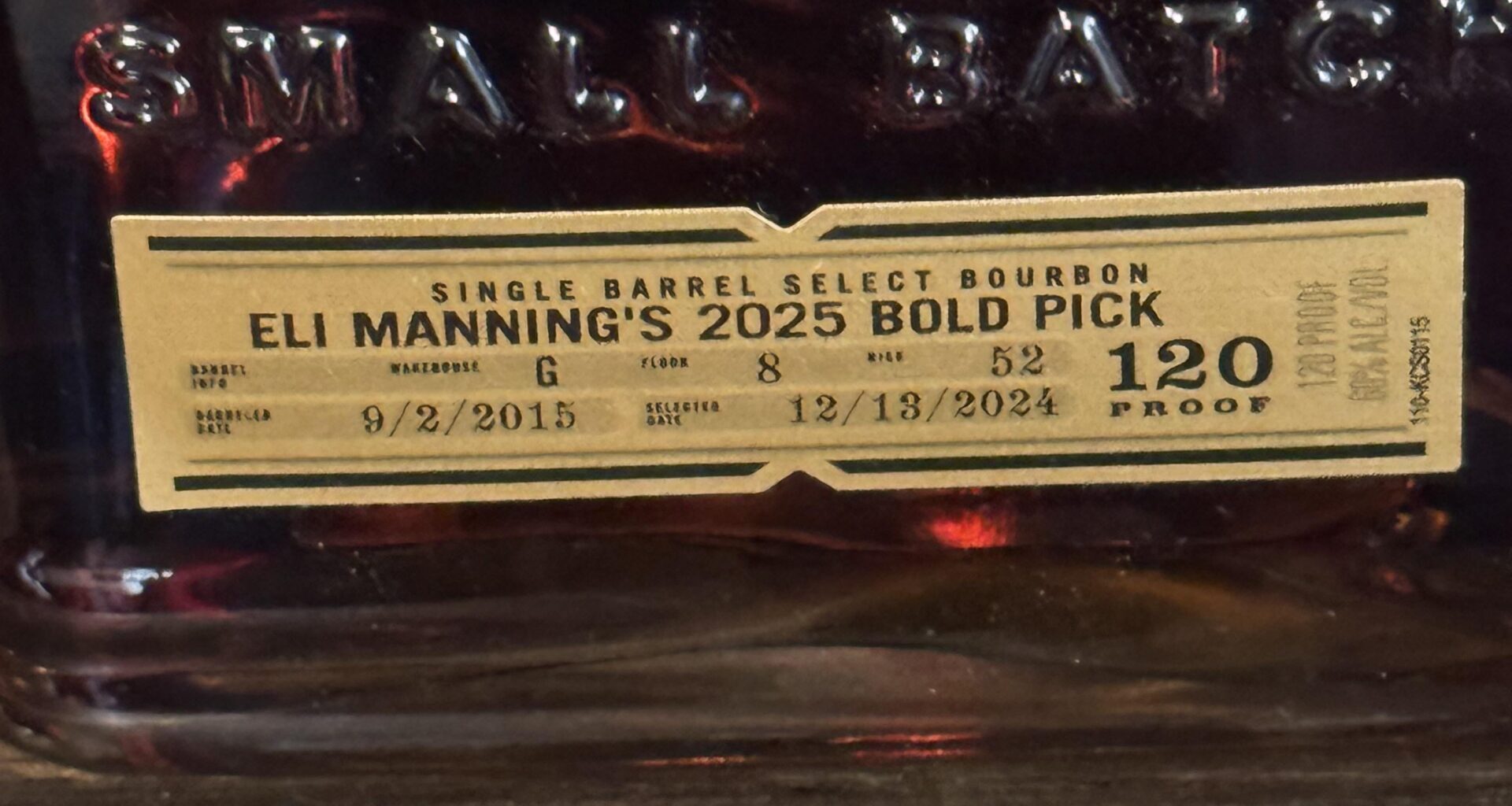 Got my celebratory bottle for our next Super Bowl win. Hopefully I get to open it before I die.