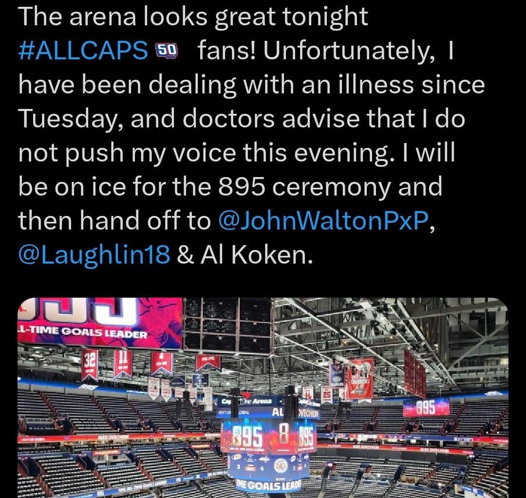 Joe B out Tonight, John Walton will fill in