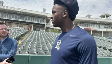 [Shawn McFarland] Live from Frisco, it’s RoughRiders media day, where Rangers’ No. 1 prospect Sebastian Walcott will start the season as a 19-year-old. “People think baseball is boring,” he said. “I’m here to show them it’s not.”