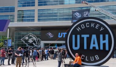 There's quite a big line to get into Delta Center right now