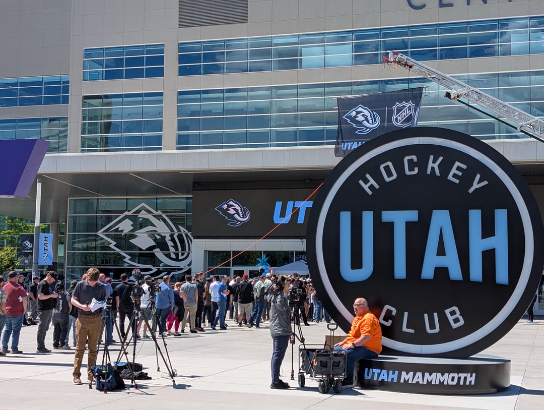 There's quite a big line to get into Delta Center right now