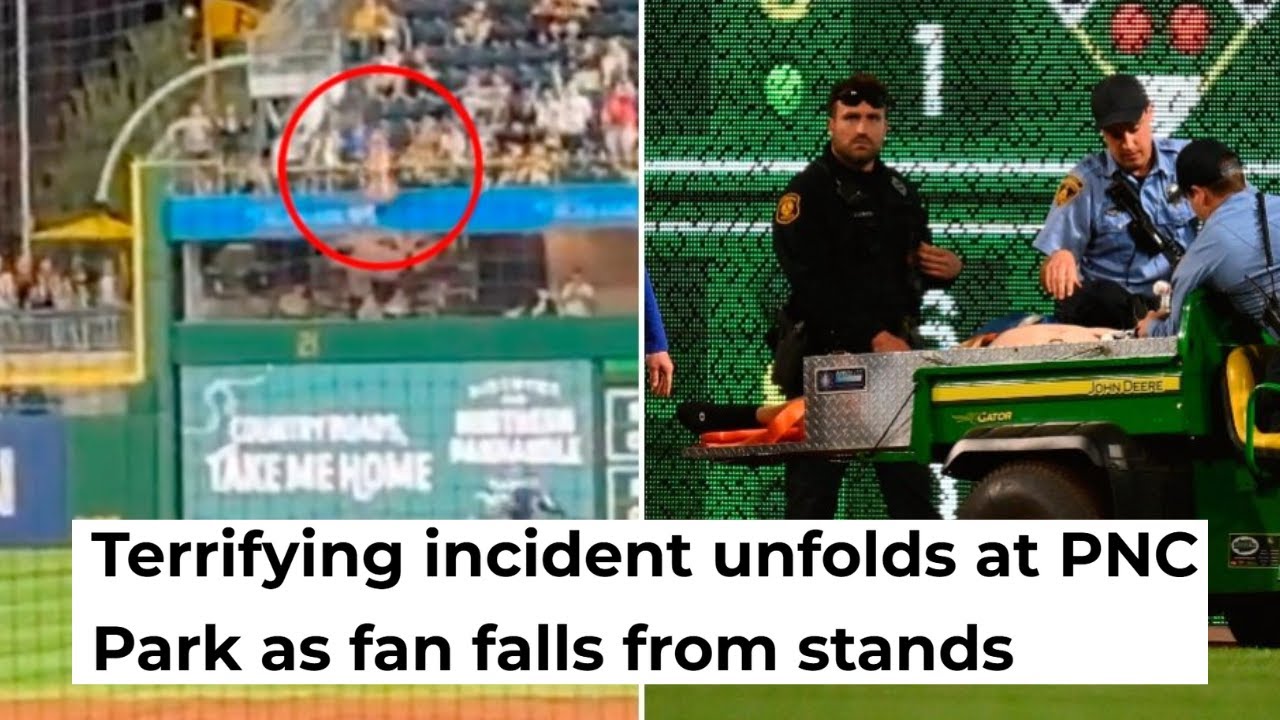 TERRIFYING Moment As Fan PLUNGES Over 20 Feet Onto Field, Stretchered Off During Cubs-Pirates Game