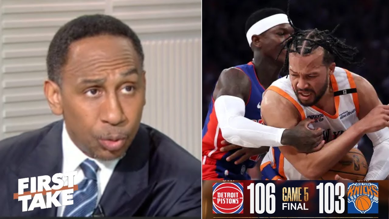 FIRST TAKE | "Knicks have issues to address" -Stephen A. on Pistons beat Knicks 106-103 to force gm6