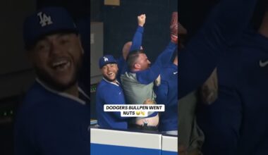 Shohei Ohtani's HR makes Dodgers' bullpen GO WILD 😱 #ShoheiOhtani #Dodgers