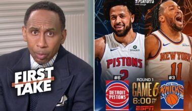 FIRST TAKE | Stephen A. Smith BOLD predicts to Knicks vs Pistons Game 6:  Brunson close it at home?