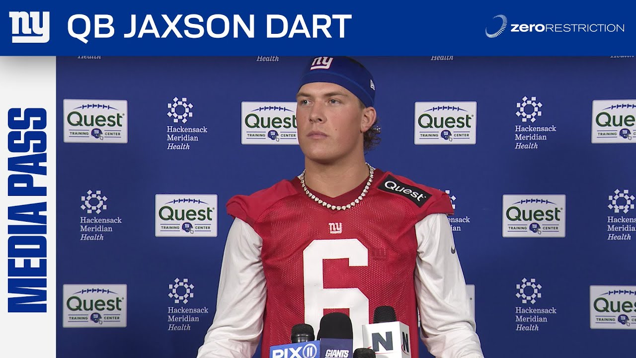 Jaxson Dart: 'Wearing this jersey, it's an amazing privilege' | New York Giants