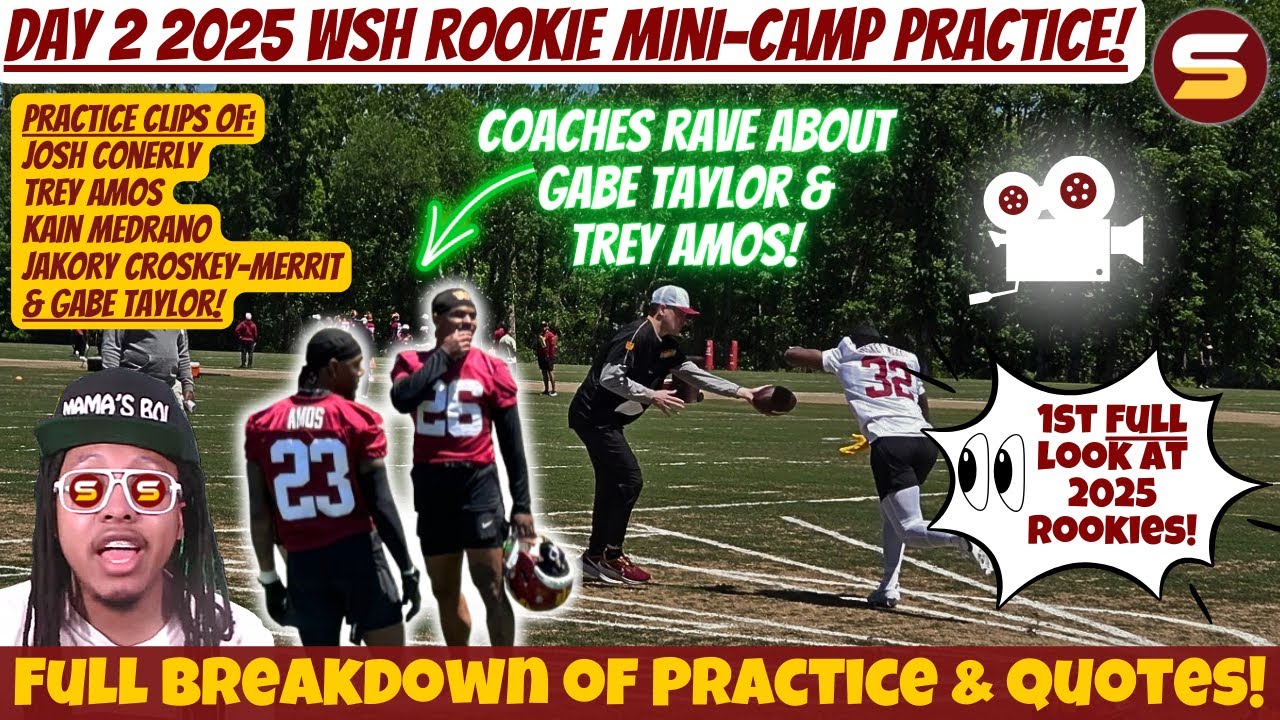 🎥WSH Rookies Day 2 Practice Clips & Analysis! Coaches RAVE About Gabe Taylor & Amos👀! JCM AGILITY🔥