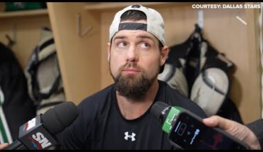 Dallas Stars Jamie Benn and Lian Bichsel speak ahead of Game 2 in Winnipeg