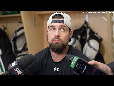 Dallas Stars Jamie Benn and Lian Bichsel speak ahead of Game 2 in Winnipeg