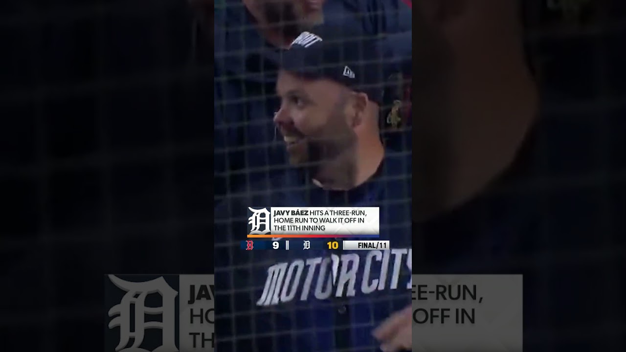 JAVY BÁEZ IS ON FIRE! 🔥 #JAVYBÁEZ #walkoff #Tigers #DetroitTigers #MLB
