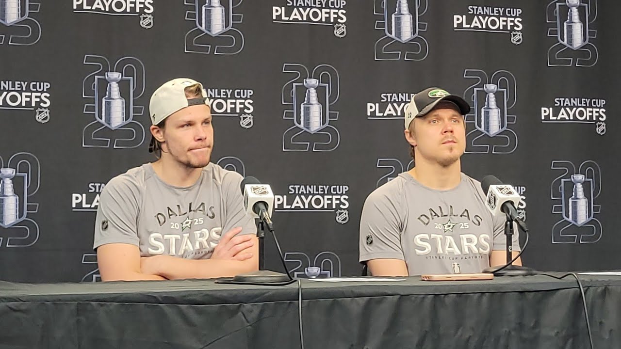 Dallas Stars Miro Heiskanen & Mikael Granlund Post Game Interview (Rd 2 Game 4 vs Winnipeg)