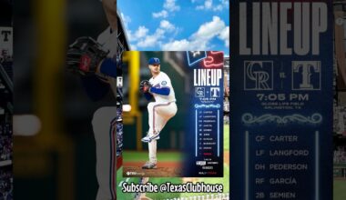 Pregame Thoughts as the Texas Rangers Begin a 3 Game Series Against the Colorado Rockies