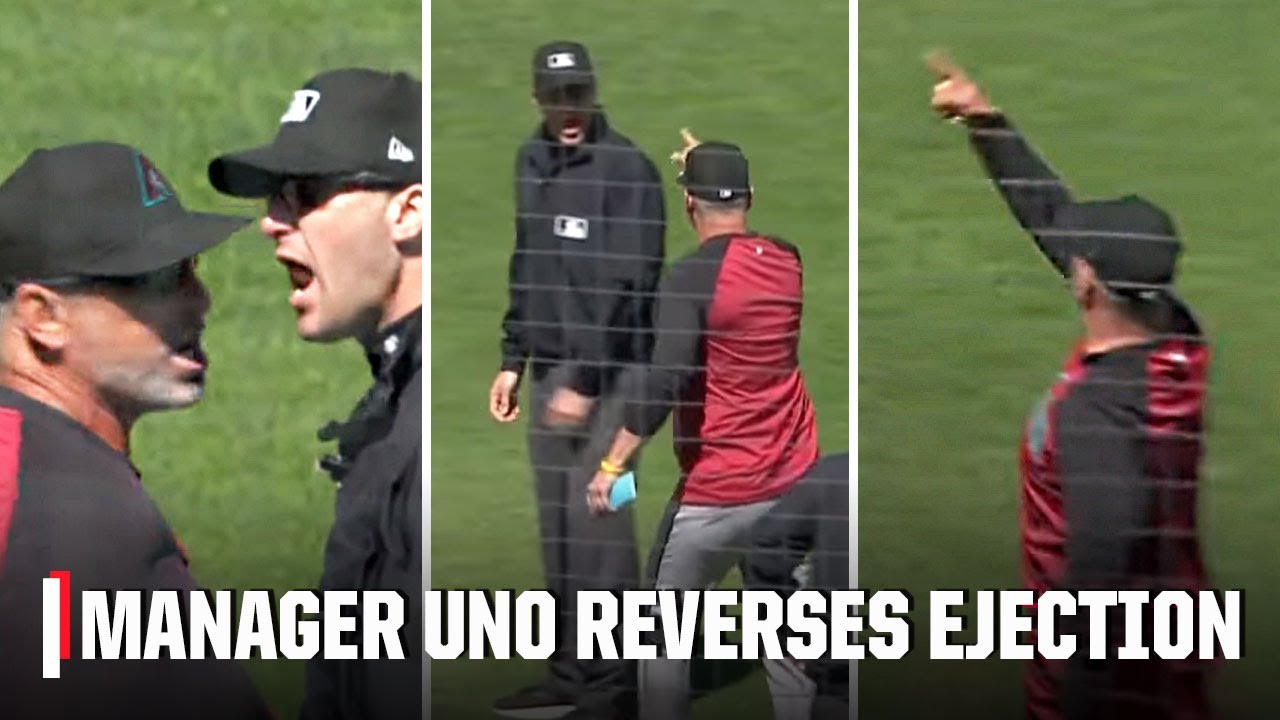 D-backs manager pulls switcheroo on umps in ejection of the year 🤣 | MLB on ESPN