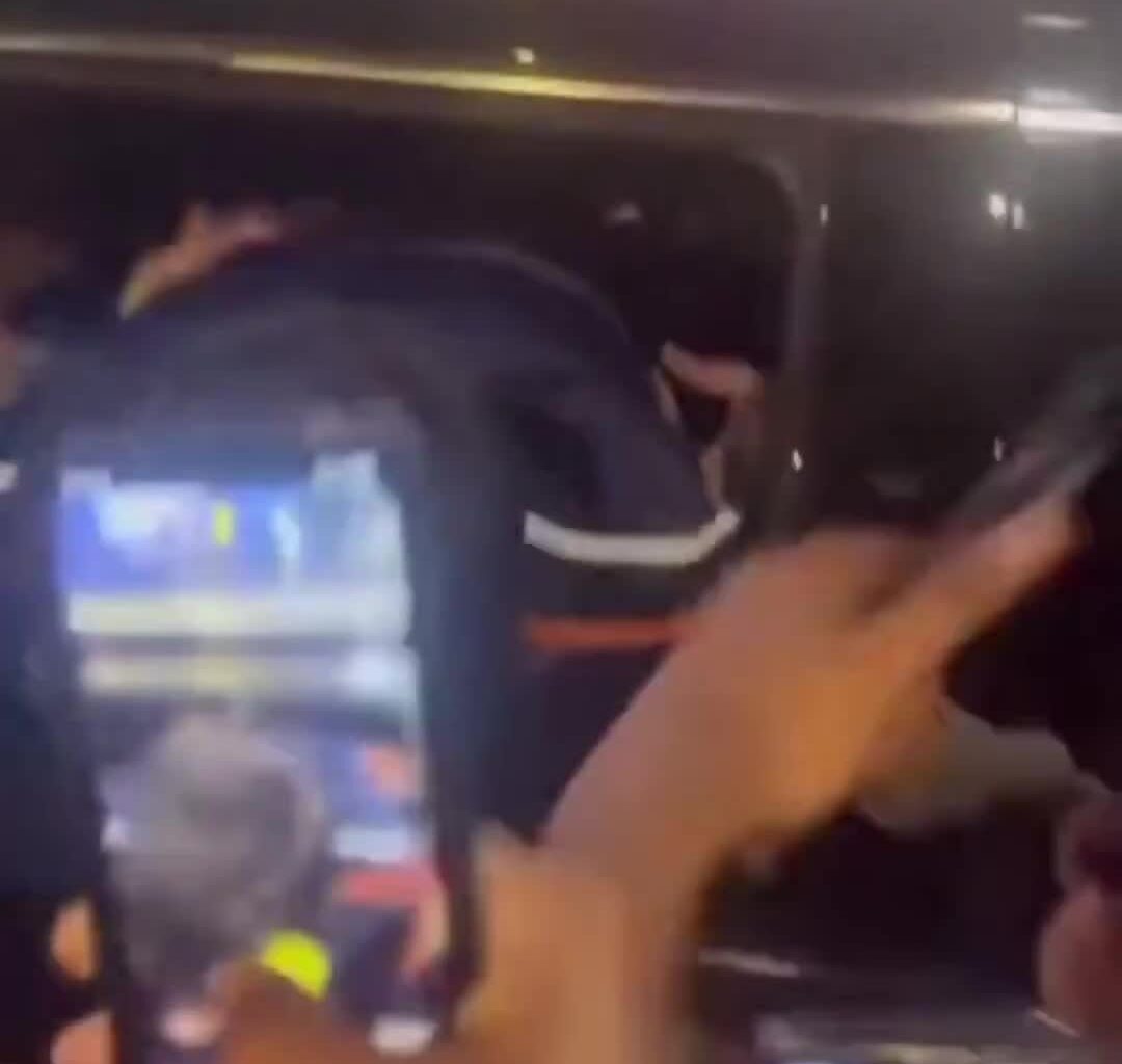 Timothee Chalamet getting wild with the Knicks fans after the game