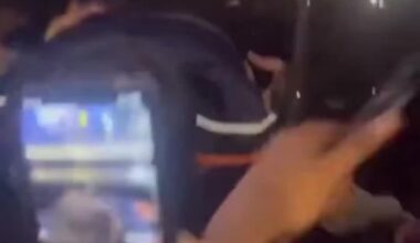 Timothee Chalamet getting wild with the Knicks fans after the game