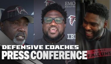 Jerry Gray, Nate Ollie & other Atlanta Falcons defensive coaches speak with media | Press Conference