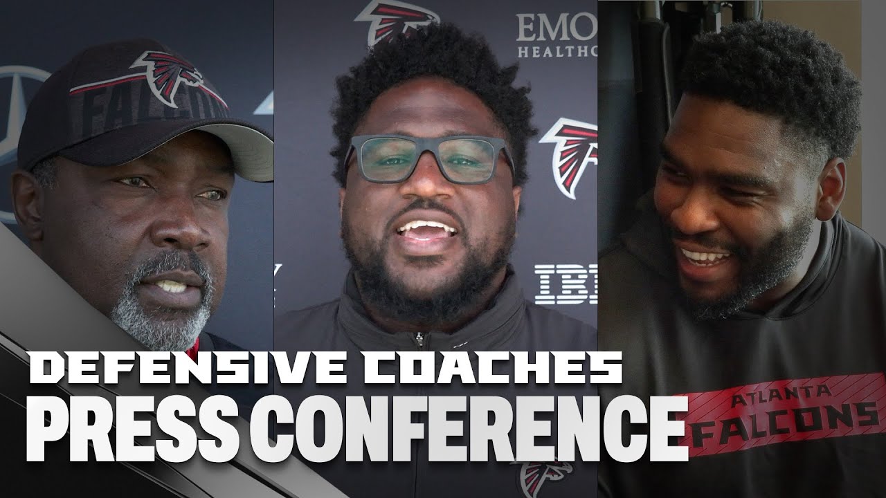 Jerry Gray, Nate Ollie & other Atlanta Falcons defensive coaches speak with media | Press Conference