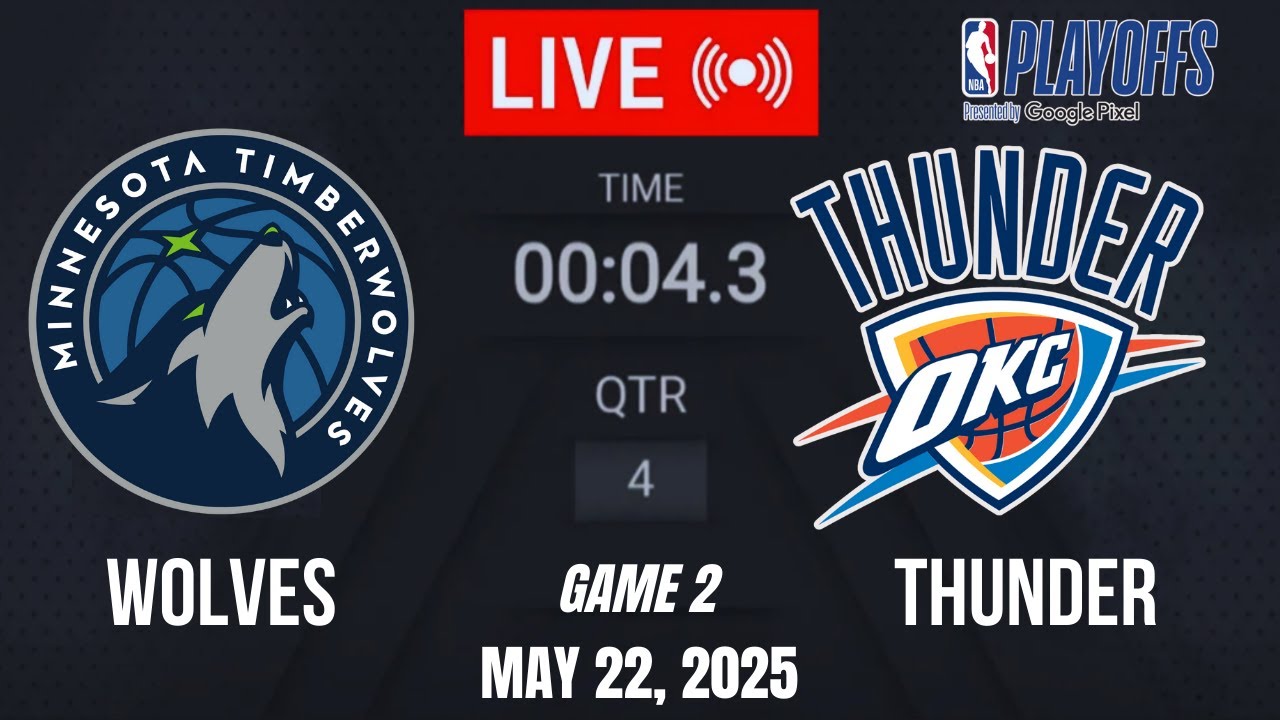 LIVE: Thunder vs Timberwolves Game 2 | 2025 NBA Western Conference Finals 🔥 May 22, 2025 | 2K25