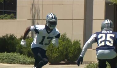 Exciting!! First look at WR George Pickens in Cowboys uniform catching Dak Prescott passes.