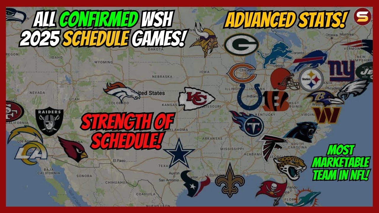 🚨CONFIRMED Commanders 2025 Schedule Games SO FAR! | Strength of Schedule Analysis! Advanced Stats!👀