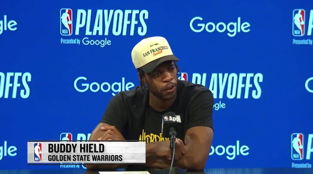 Buddy Hield: "Nobody is able to cover for Steph Curry and what he does. If you coming in thinking you can fill his role, you're crazy, he does so much for his team. He's touched by an angel, he's touched by God, he's blessed."