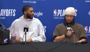 Brunson interrupts the first question at the post game presser to send well wishes to Jayson Tatum: "Prayers out to JT man. Just want to say that first and foremost. Thoughts and prayers with him. Just praying for the best."