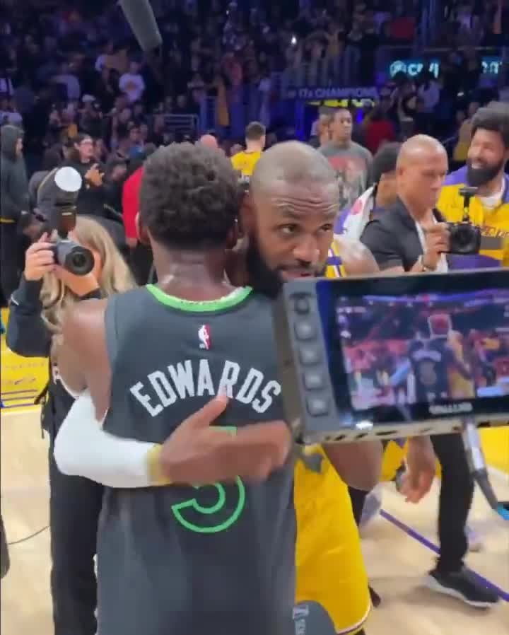 LeBron tells Ant: "make the next step now..." as Ant nods in agreement after the game (video via: @NBA)