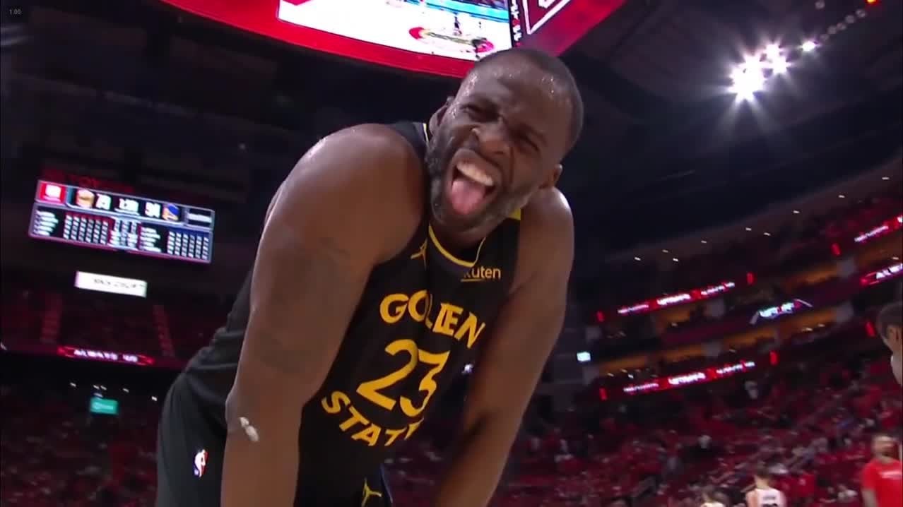 Draymond Green sends the broadcast to a commercial break: "Good night. It's been real"