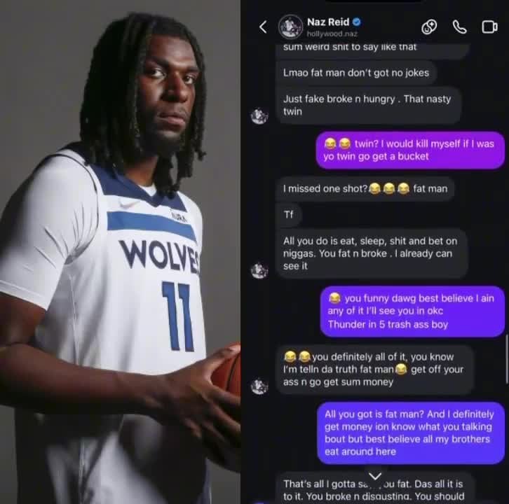 Naz Reid allegedly arguing with a troll on Instagram who lost money betting on him