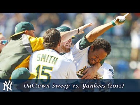 A classic, Oakland completes the 4 game sweep of the Yankees in The Coliseum. (2012)