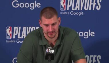 Nikola Jokic on whether the Nuggets can win another championship as currently constructed: “We didn’t, so obviously we can’t. If we could, we would win it. I don’t believe in those ifs stuff. We had opportunities. We didn’t win it, so I think we can’t.”