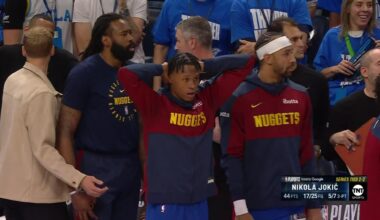 [Highlight] Nikola Jokic makes the clutch desperate turnaround fadeaway 3 to tie the game (with a replay)