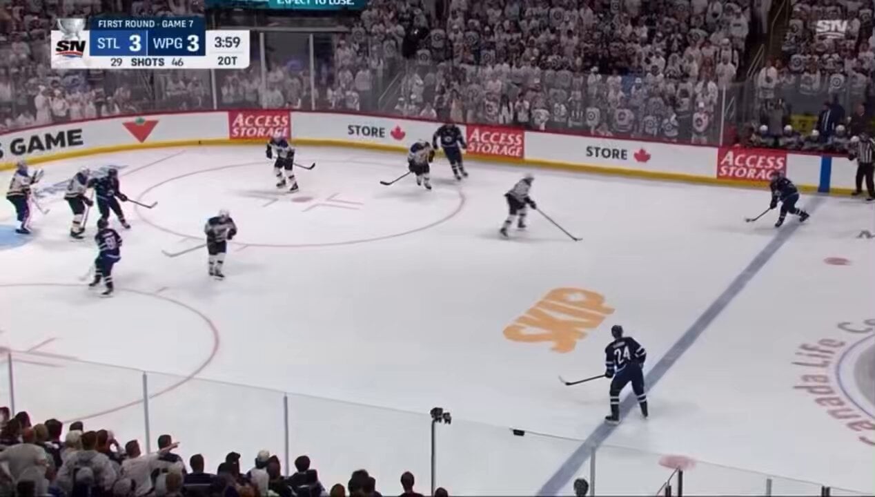 Adam Lowry Wins the Series for the Jets. Winnipeg will Face Dallas in Round 2. The St. Louis Blues have been Eliminated