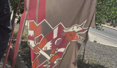 Flag still flying strong, been up since mid November of the last year at the mullet. Time to retire and hang up a new one at my new house.