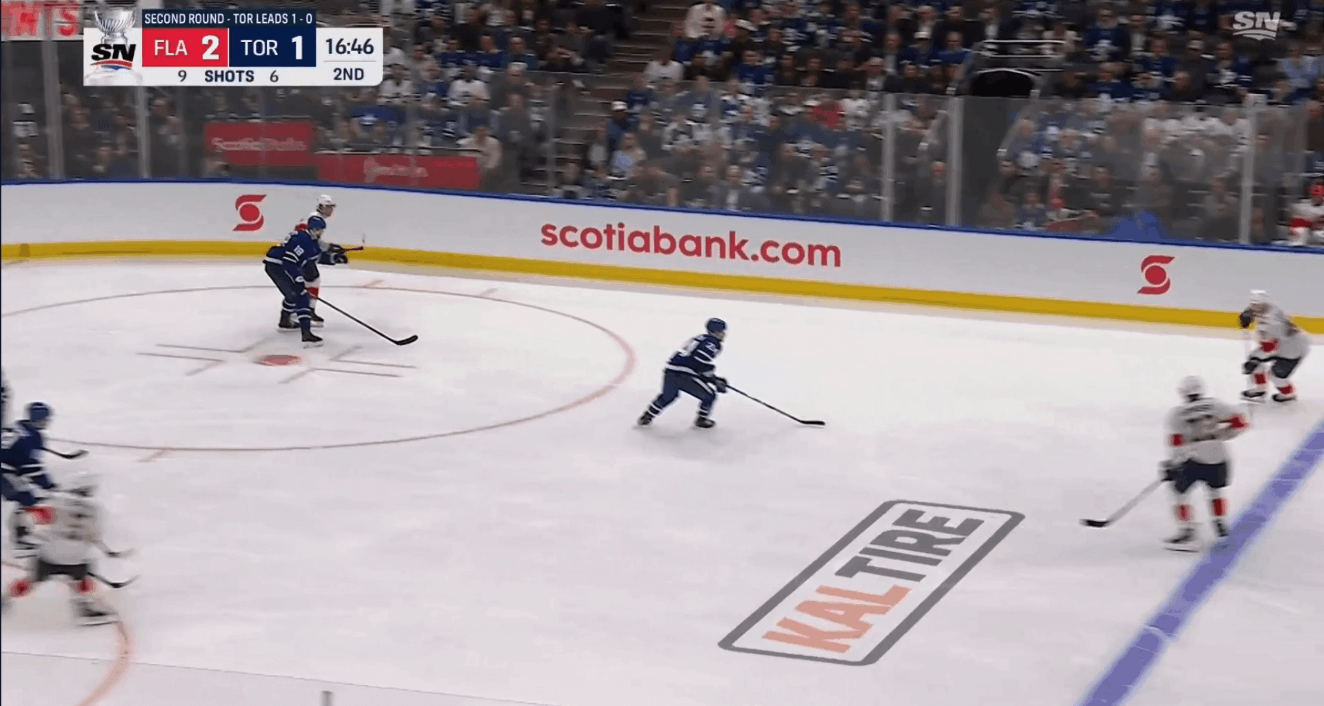 Better footage of the Ekblad contact on Woll