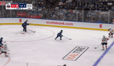 Better footage of the Ekblad contact on Woll
