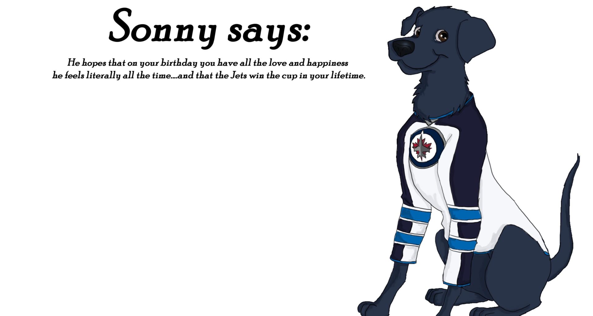 Drew my brother's lovable doofus dog for his birthday sporting his fave team.