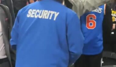 A group of Knicks fans stayed behind after the game and refused to leave which caused a Celtic staffer to lose her cool.