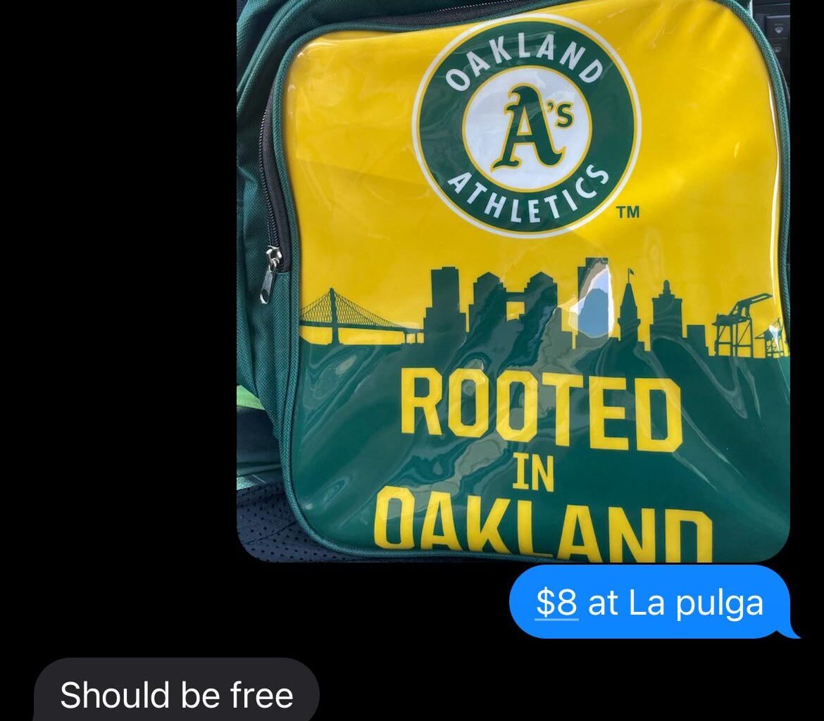 Shared my flea market find with my buddy who use to work front office for the A’s