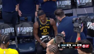 Jimmy Butler tells Warriors staffer "I can't hear. I'm extremely tired guys" during a timeout (via TNT OT)