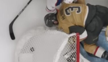 Poor Brayden McNabb literally staring at defeat.