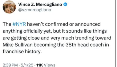 [Mercogliano] The NYR haven’t confirmed or announced anything officially yet, but it sounds like things are getting close and very much trending toward Mike Sullivan becoming the 38th head coach in franchise history