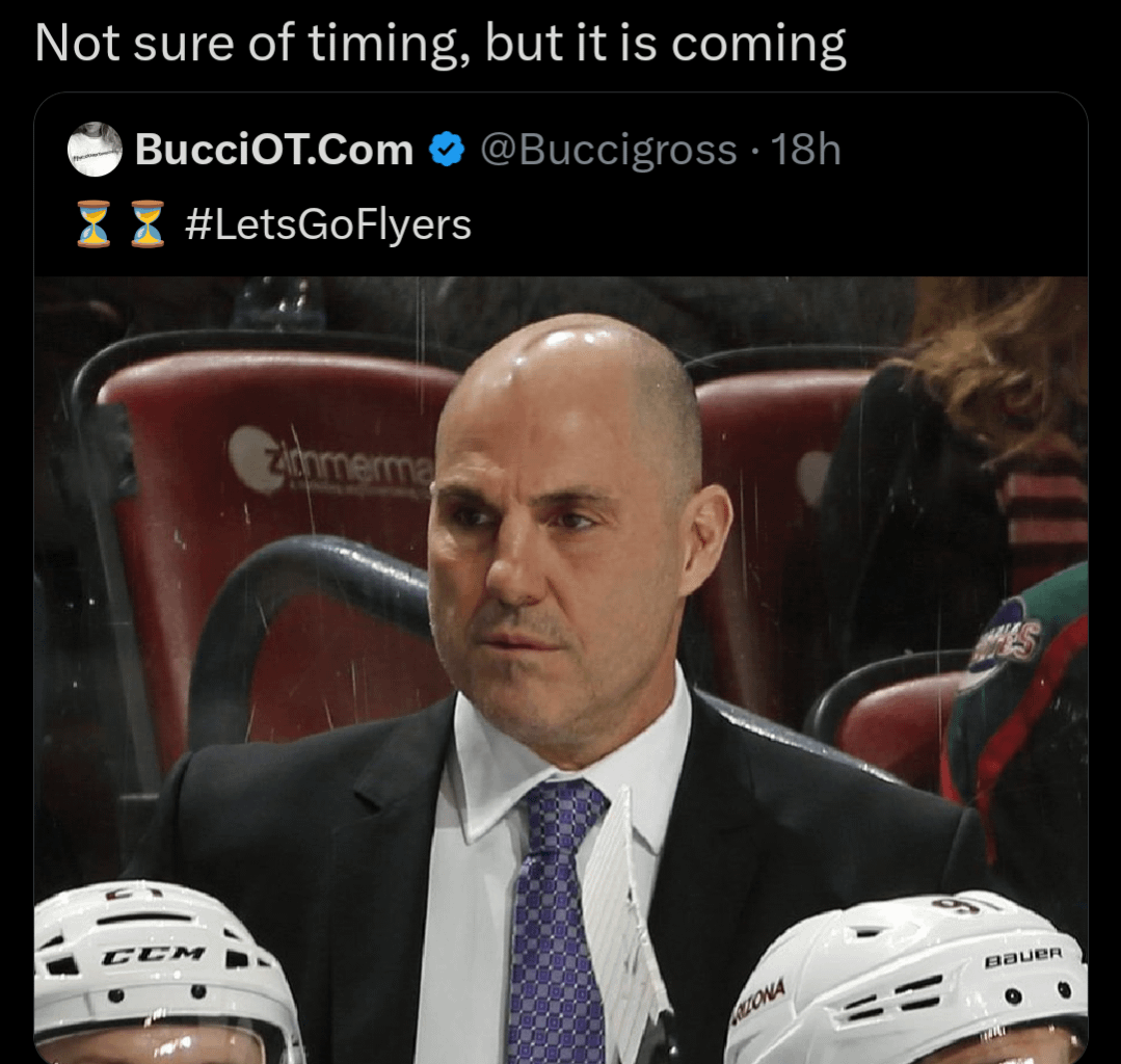 Friedman and others report that Rick Tocchet will sign to coach the Flyers. The Kraken reportedly offered Tocchet a contract so they will need to start looking again.