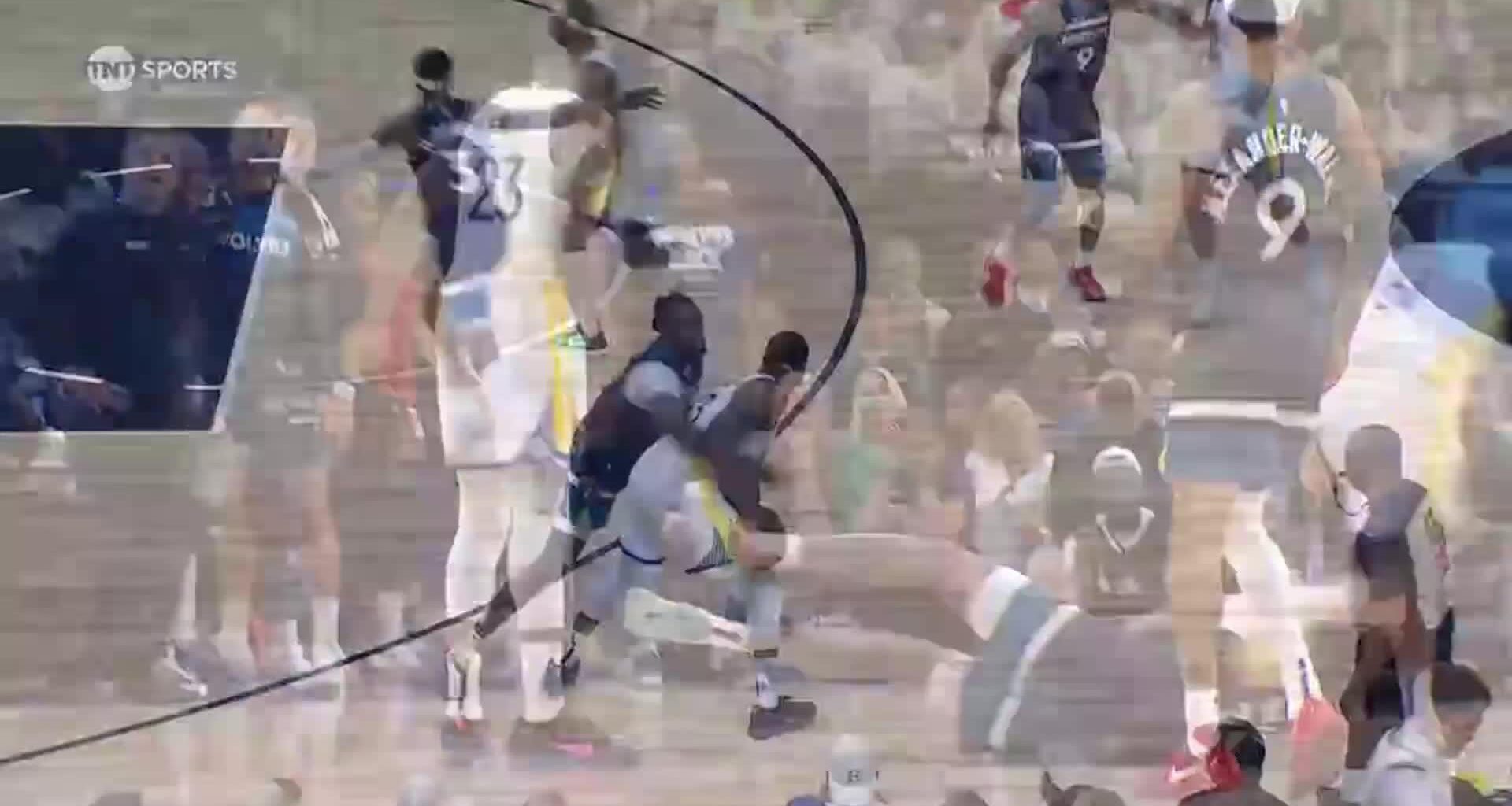 [Highlight] Technical foul called on Draymond after elbow to the face of Naz Reid -- his fifth of the playoffs