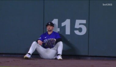 Brenton Doyle after nearly catching a home run