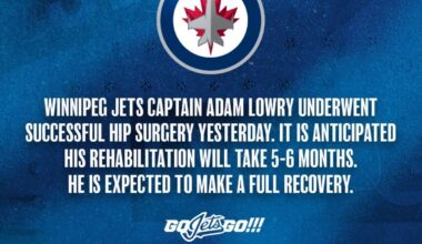 Adam Lowry underwent successful hip surgery yesterday