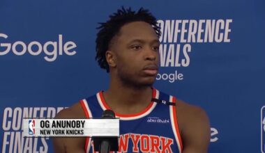 Nobody asks OG Anunoby a question at the press conference so he gets up and leaves