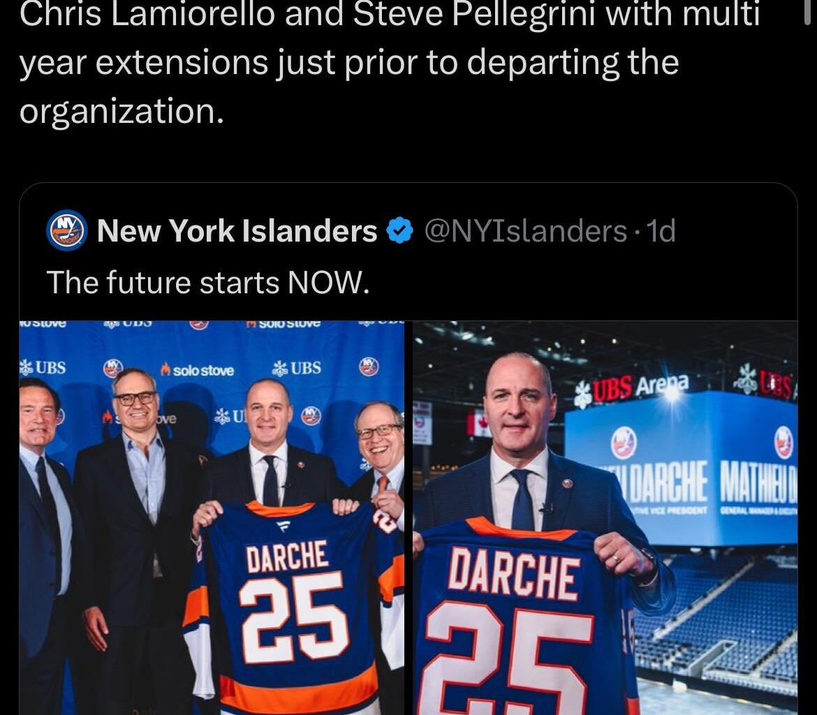 Hearing Lou Lamiorello extended Assistant GM’s Chris Lamiorello and Steve Pellegrini with multi year extensions just prior to departing the organization.