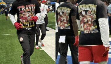 Chiefs players wearing Travis Kelce shirts before their game like he passed away or something just because he’s washed is one of the funniest things I’ve ever seen